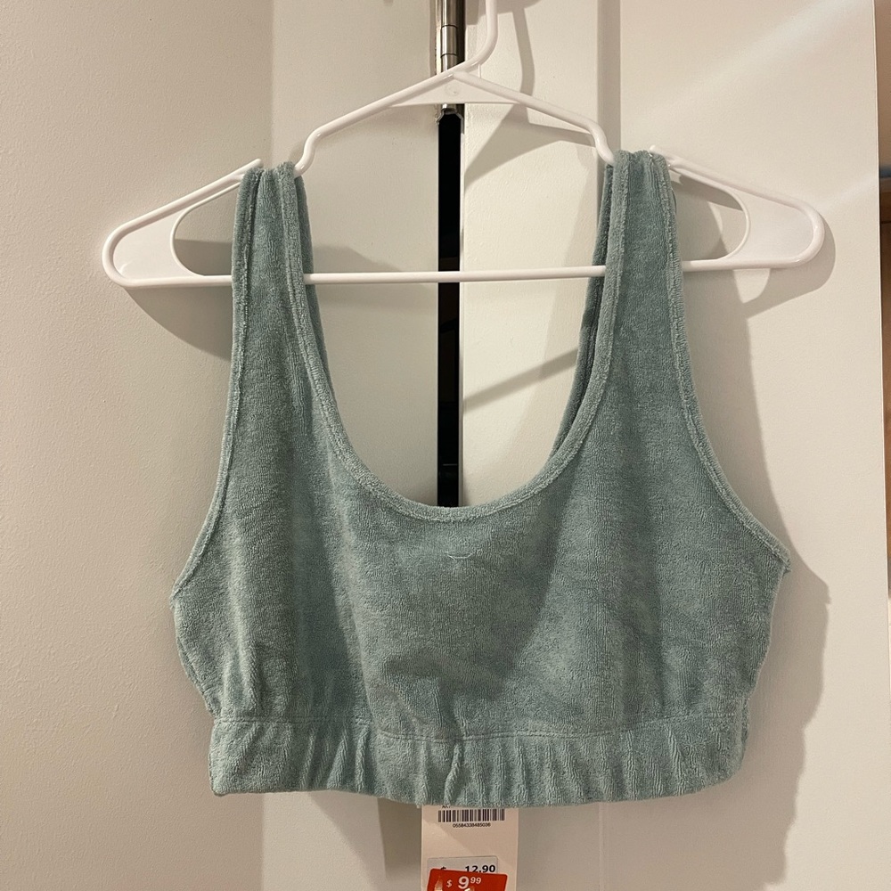 Teal zara crop tank top